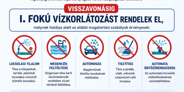 I. fokú vízkorlátozás elrendelése I. fokú vízkorlátozás elrendelése